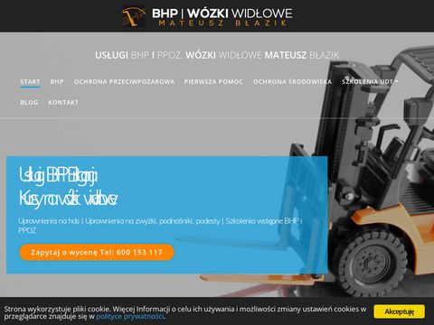 Bhpiww.pl szkolenia kursy na wózki widłowe
