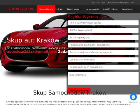Skupsamochodowkrakow24.pl kasacja pojazdów