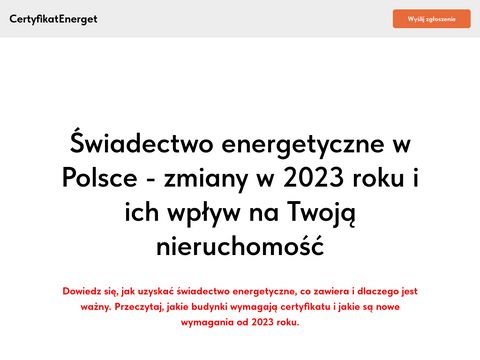 Certyfikatenerget.pl - świadectwa energetyczne