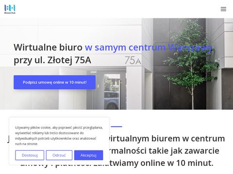 Bizneshub.pl - wirtualne biuro Złota 75A Warszawa