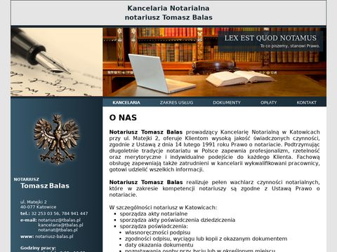 Tomasz Balas akt notarialny Katowice