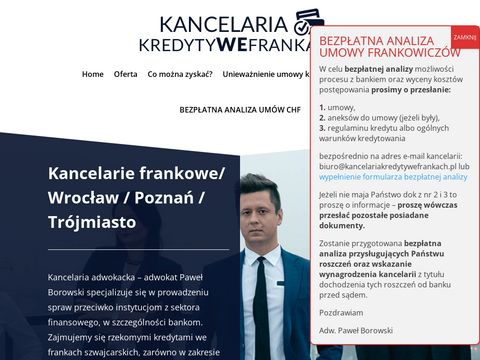 Kancelariakredytywefrankach.pl Paweł Borowski