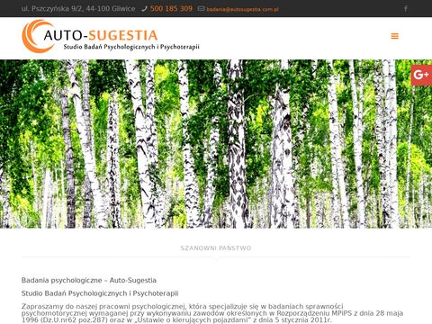 Autosugestia.com.pl badania kierowców Zabrze
