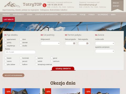 Tatrytop.pl wynajem domku w górach