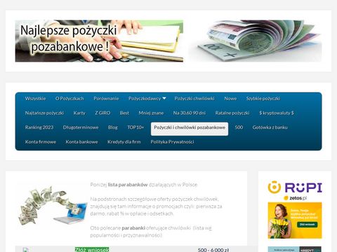 Pozyczkabez.pl ranking pożyczek chwilówek