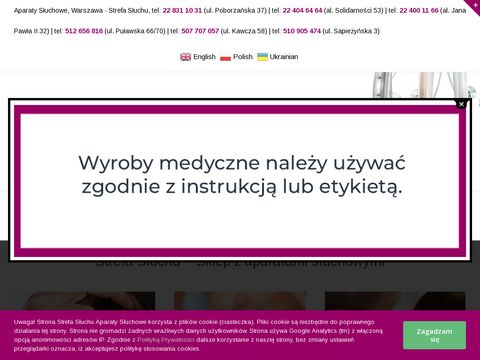 Strefasluchu.pl aparaty słuchowe Warszawa