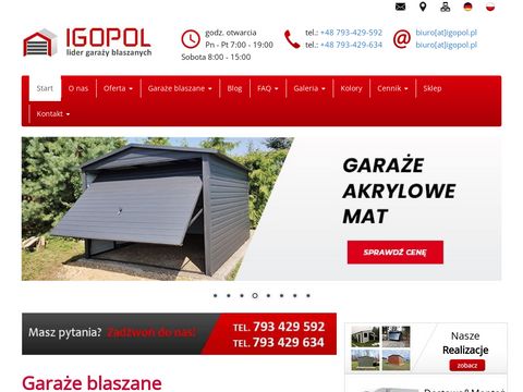 Igopol.pl garaż blaszany