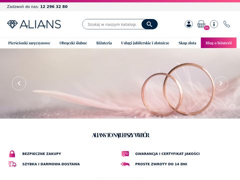 Obraczki.net.pl sklep jubilerski Alians
