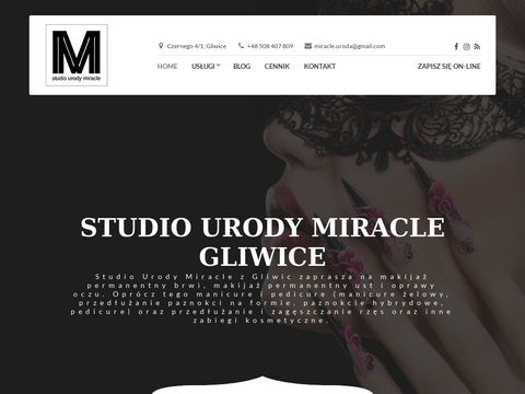 Miraclesalon.pl paznokcie makijaż permanentny Gliwice